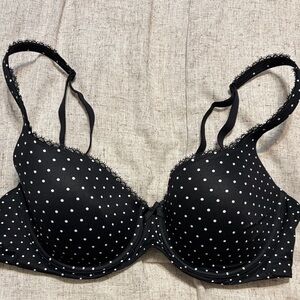 Black Polka Dot Lace Bra